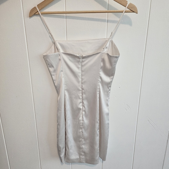 Aritzia Sunday Best Satin Mini Dress White - Picture 4 of 7